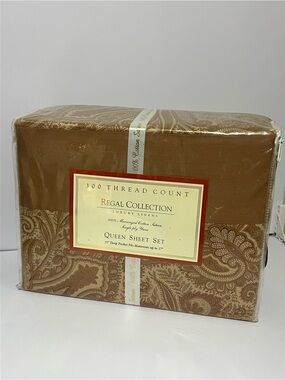 🆕 Regal Collection Queen Sheet Set 300 TC 100% Cotton Sateen Paisley Deep Pocket